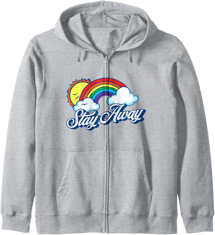 Stay Away - Funny Fluffy Clouds & Rainbow Introvert Graphic Kapuzenjacke