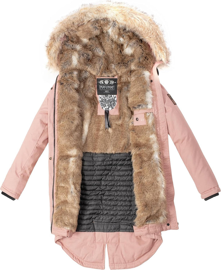 Navahoo Damen Warmer Winterparka mit Kapuze Bombii XS-XXL XXL Rosa, XXL Rosa