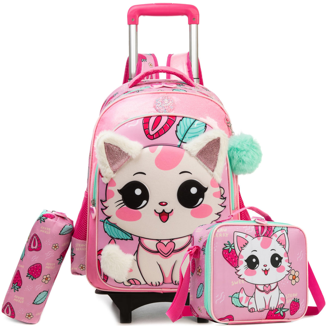 HTgroce Trolley Schulranzen Rucksack Schulrucksack Trolley Schultrolley Schulranzen Mädchen Gross Tr