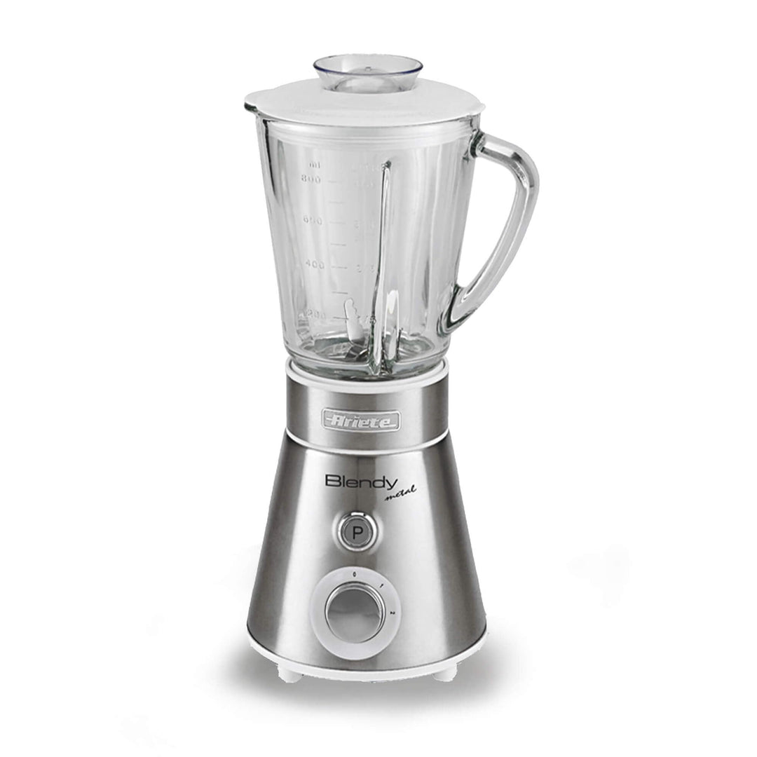 Ariete 561 Blendy Metal - Mixer mit Edelstahlklingen - Glasbecher 800 ml - 2 Geschwindigkeiten + Pul