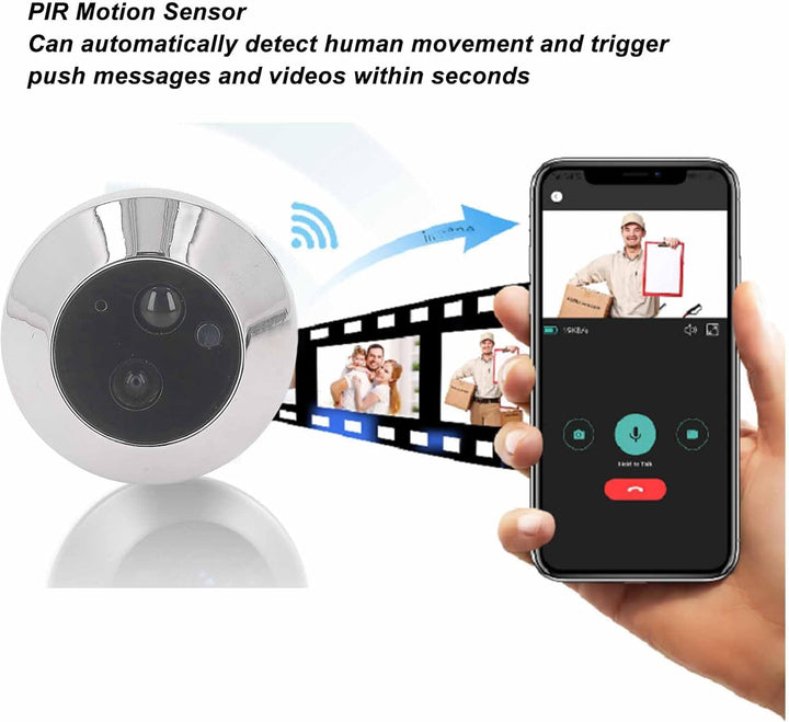 Focket Gucklochkamera für Wohnungstür, WiFi-Video-Türklingel Digitale Türkamera mit 4,3 Zoll TFT-LCD