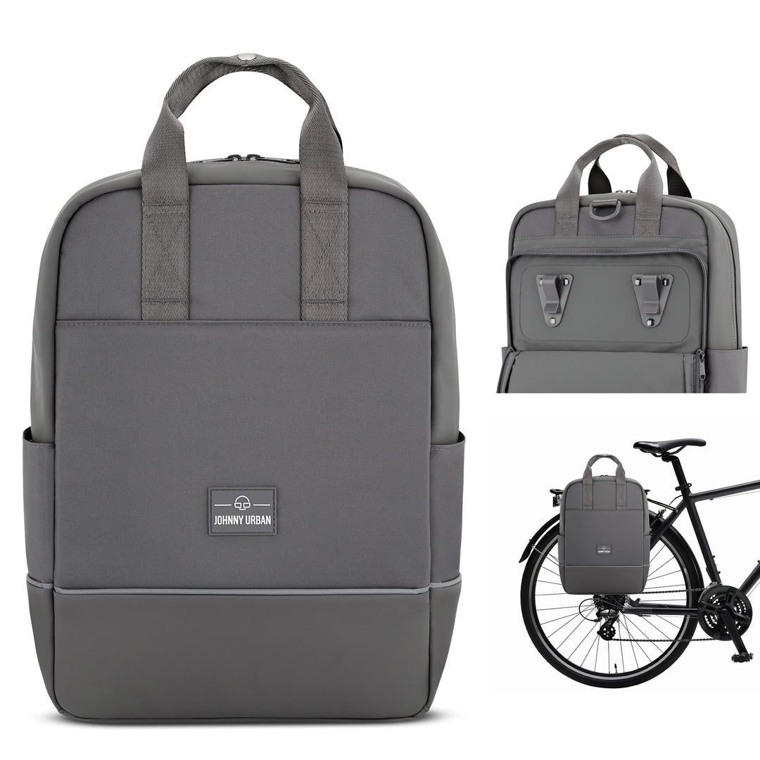 Johnny Urban Fahrradtaschen für Gepäckträger Damen &amp; Herren Dunkelgrau - Jona Medium Bike - 2 in 1 F