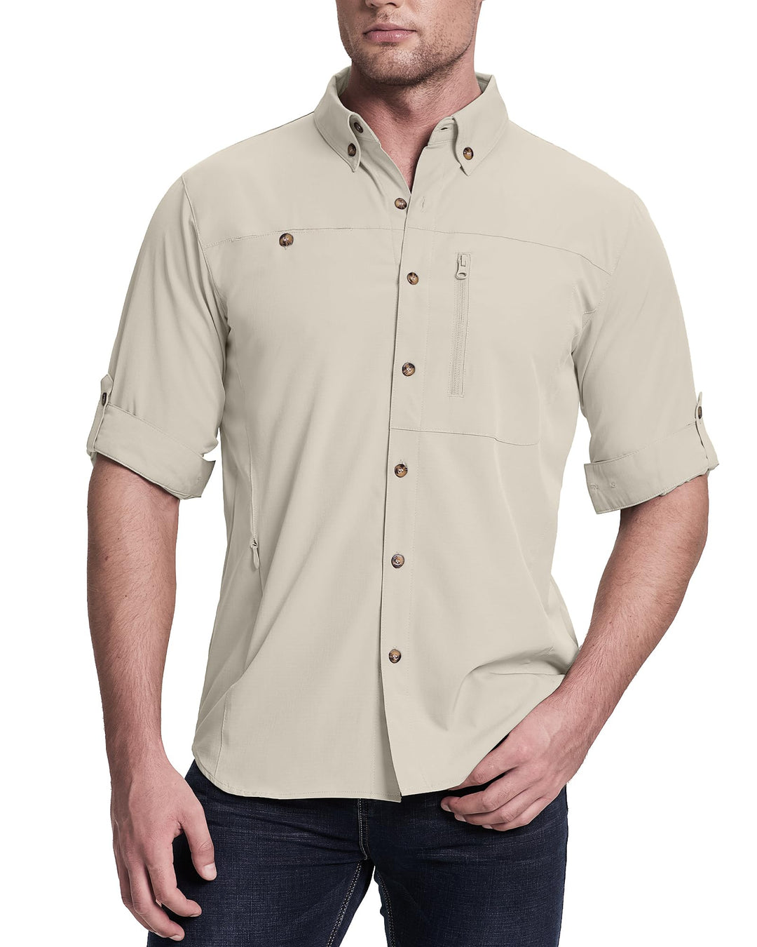 33,000ft Safari Hemd Herren Langarm Sportshemd | UPF50+ UV Schutz Wanderhemd Kurzarm Outdoorhemden F