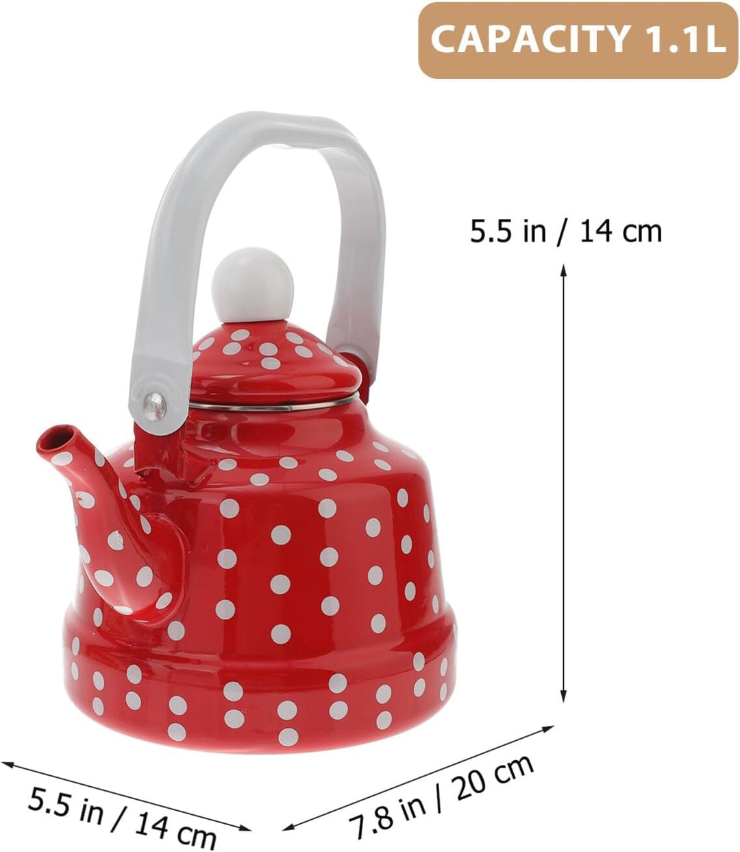 YARNOW Wasserkessel Emaillierter Vintage Emaillekessel Emaille Wasserkocher Teekanne Kaffeekanne Tee