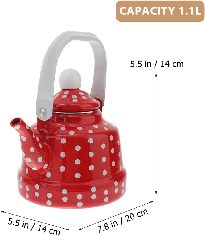 YARNOW Wasserkessel Emaillierter Vintage Emaillekessel Emaille Wasserkocher Teekanne Kaffeekanne Tee