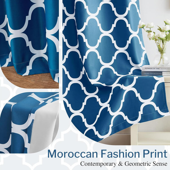 Melodieux Marokkanische Mode, wärmeisoliert, Raumverdunkelung, Verdunkelungsvorhänge für Wohnzimmer,