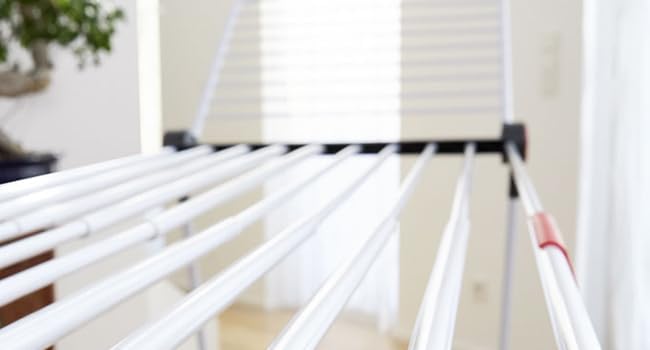 Vileda Infinity Flex Plus Wäscheständer, bis zu 2m ausziehbares Mittelteil, 30m Trockenleine, hohe F