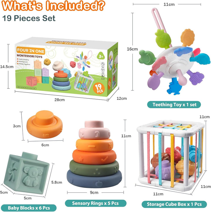 Aliex Baby Spielzeug, Montessori Babyspielzeug – Motorikspielzeug | Stapelturm | Stapelsteine | Moto