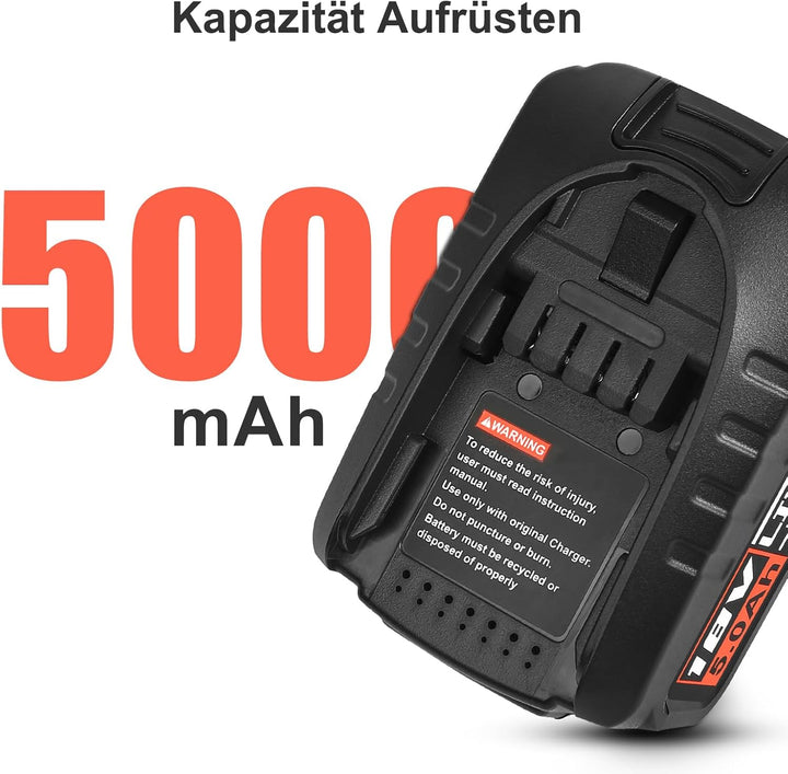 5000mAh Ersatzbatterien für Bosch Haus und Garten PBA PSB PSR 18 V Akku Werkzeuge, für Gardena Akku,