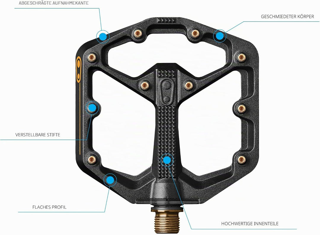 Crankbrothers Stamp Flat BMX/MTB Fahrradpedal – Plattform-Fahrradpedal, minimales Profil, Verstellba