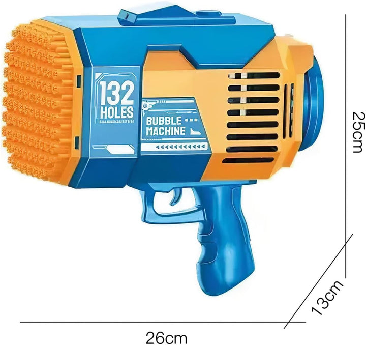 Bazooka Bubble® Blau | Seifenblasenmaschine | Automatisches Rocket-Spielzeug mit 69 Löchern | Outdoo