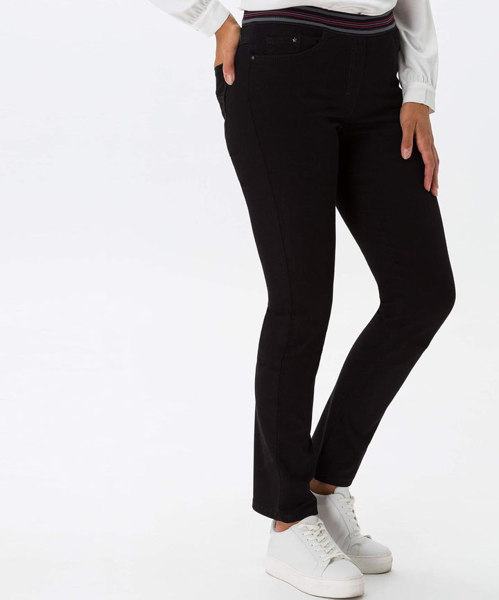 Raphaela by Brax Damen Style Lillyth Line Rundum Schlupf Jersey Super Slim Hose 42W / 32L Schwarz, 4