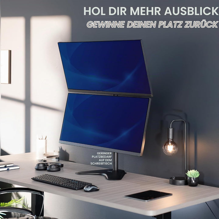 VIVO Stand-V002L Ständer für 2 Bildschirme bis zu 76,2 cm (30 Zoll) vertikal Vertikale Anordnung., V