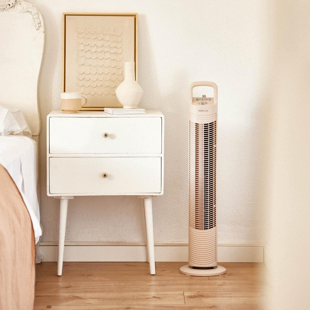 Newlux - Turmventilator ohne Flügel W80 (45W) 3 Geschwindigkeitsstufen, 70° Oszillation und Timer 12
