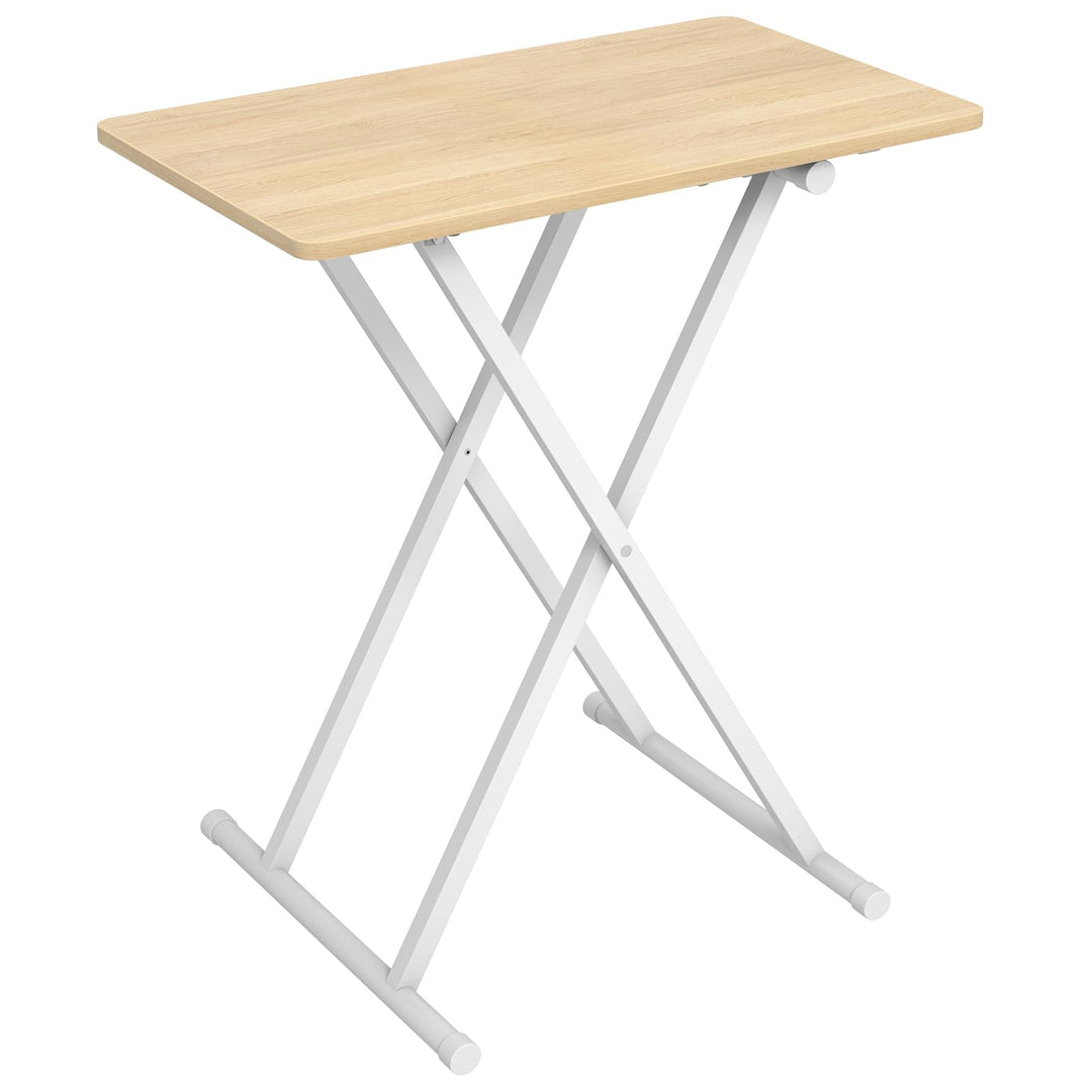 HOOBRO Beistelltisch Klappbar, Kleiner tabletttisch, verstellbare Höhe Klapptische, 60 x 40 x 60 cm,