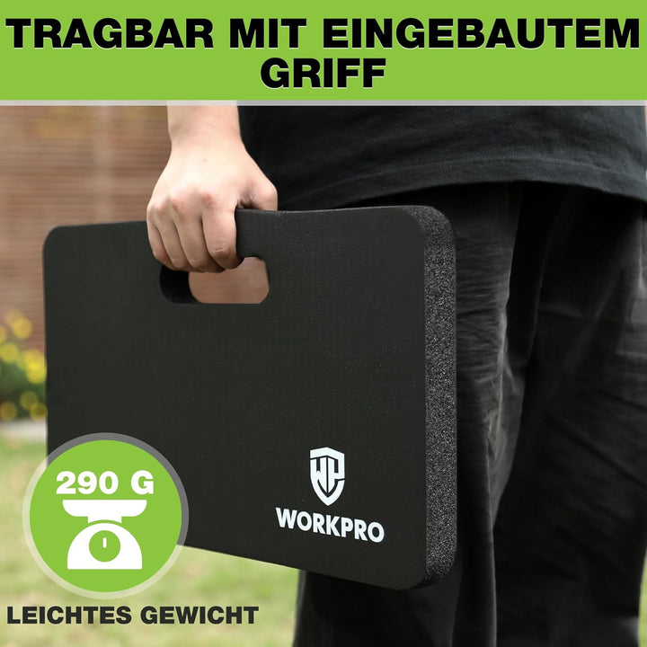 WORKPRO Kniekissen, 2 Stück Wasserdichte Kniekissen Garten, 36mm Extra Dick, 28 cm x 44 cm mit Einge