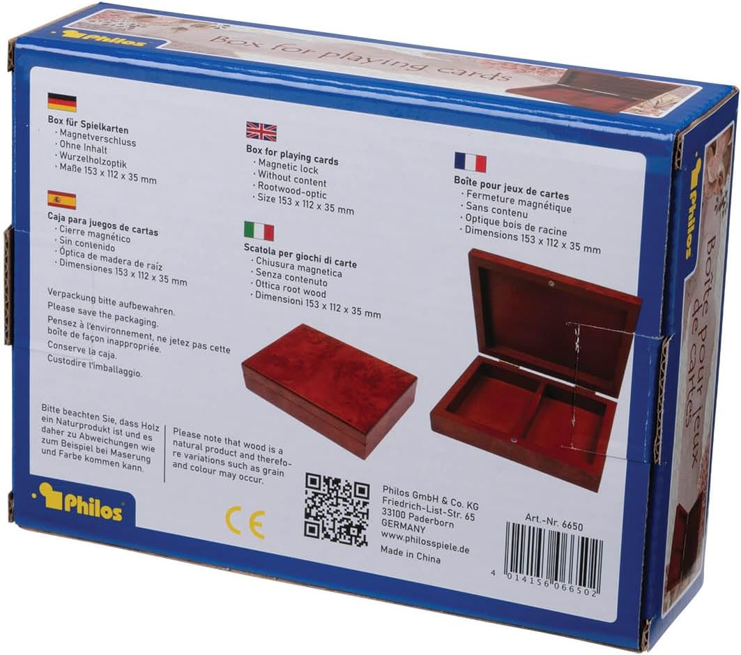 Philos 6650 - Box für Spielkarten (ohne Inhalt), Aufbewahrungsbox