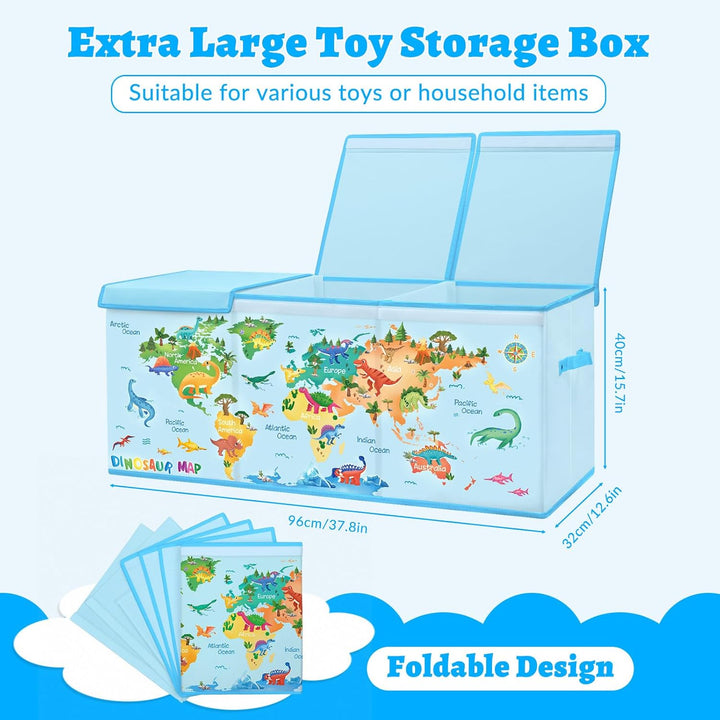 Extra Gross Aufbewahrungsbox mit Deckel Kinder, Zusammenklappbare Oxford-Spielzeugkiste mit Griff fü