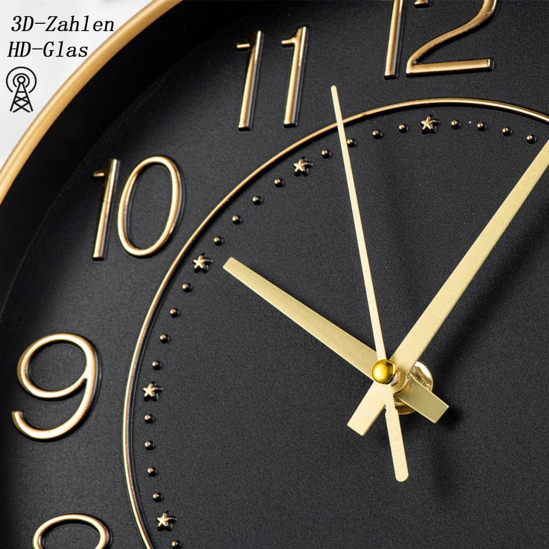 HZDHCLH Kinder Wanduhr Funk-Wanduhr, 25cm Wanduhr Kinder Lautlos Funkuhr,Zeit Automatische Umstellun