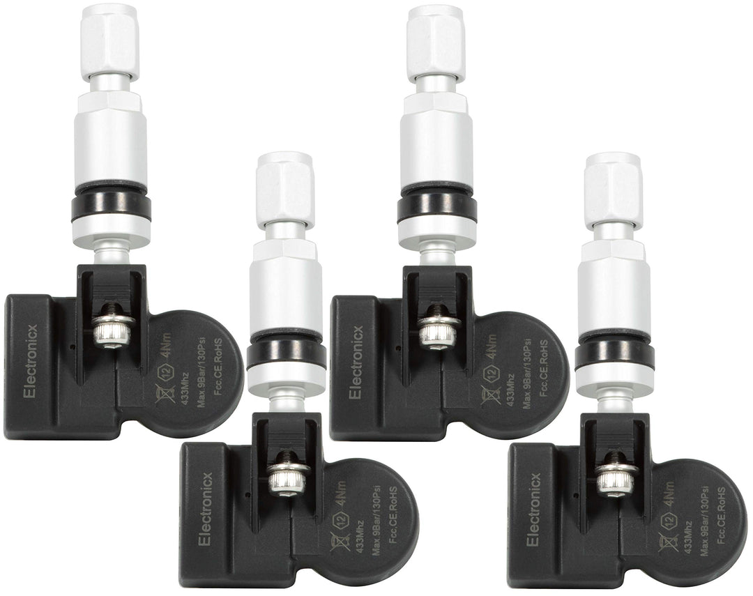 4x RDKS TPMS Reifendrucksensor Reifendruckkontrollsystem Metallventil Silber passend für Sebring Voy