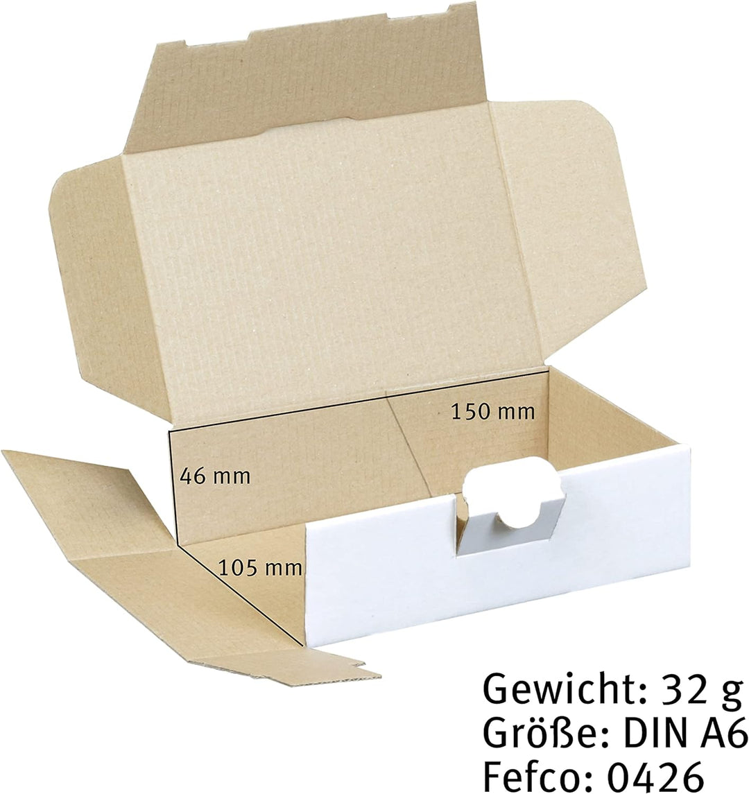 300 Maxibriefkartons 160 x 110 x 50 mm weiss (300 Stück) Maxibrief Versandkarton Warensendung