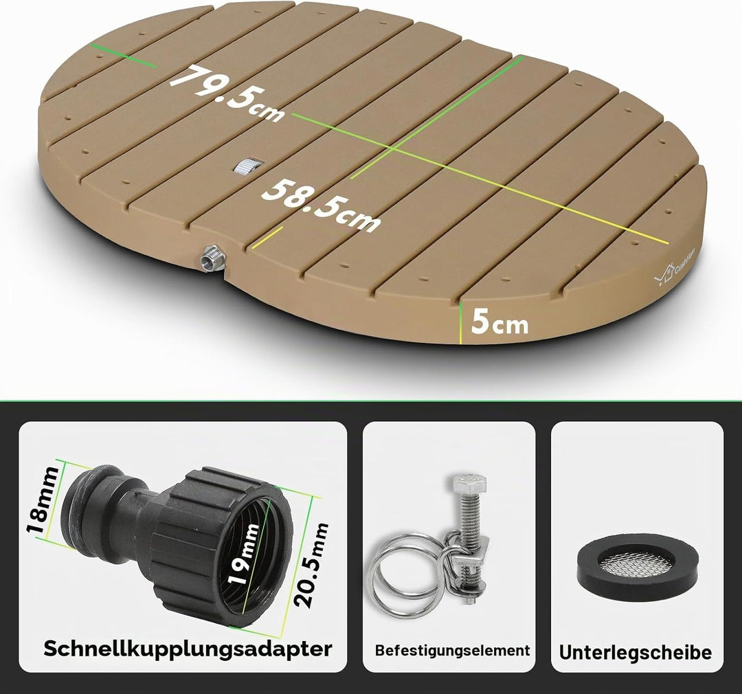 CCLIFE Gartendusche Aussendusche Bodendusche Outdoor, Aussendusche Garten Dusche Mit Fussrad, Fontän