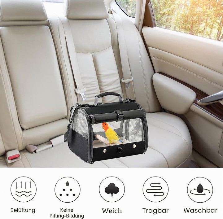 Tragetasche Für Papageien, Meerschweinchen-Tragetasche Mit Stehsitz Und Tablett, Transportbox Kaninc