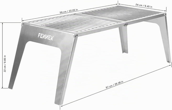 FENNEK Klapprost XL mit Tasche | Mobiler Grillrost zum Aufklappen | Extra stabile Ausführung mit gro