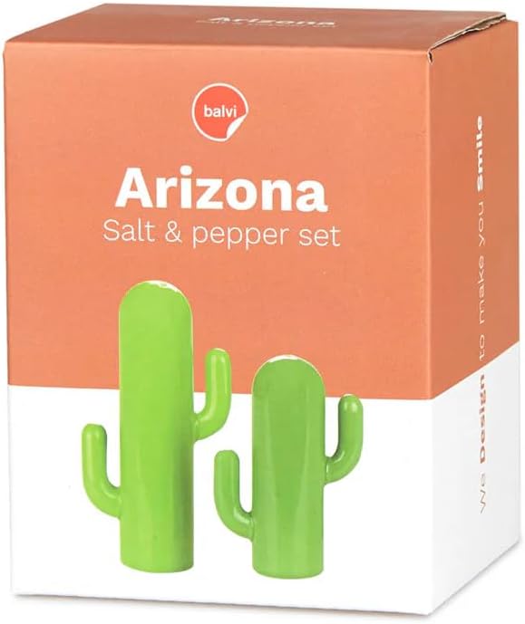 balvi Salz- und Pfefferstreuer-Set Cactus Farbe Grün In Form eines Kaktus Porzellan