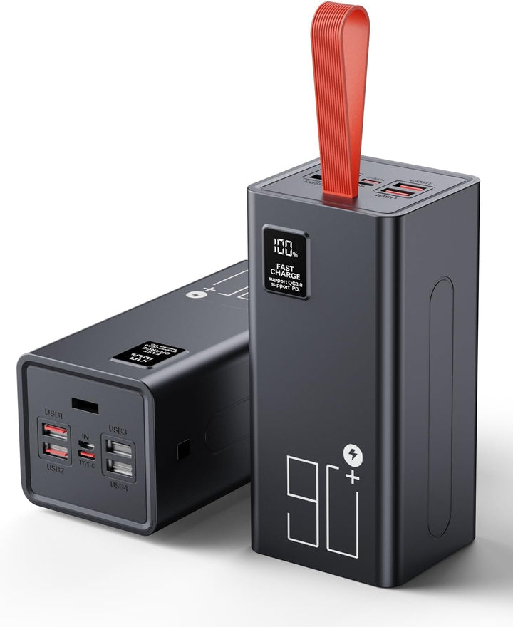 90000mAh Power Bank, 22.5W Schnellladung USB C Powerbank, 5 Ausgängen &amp; 2 Eingängen Grosse Kapazität