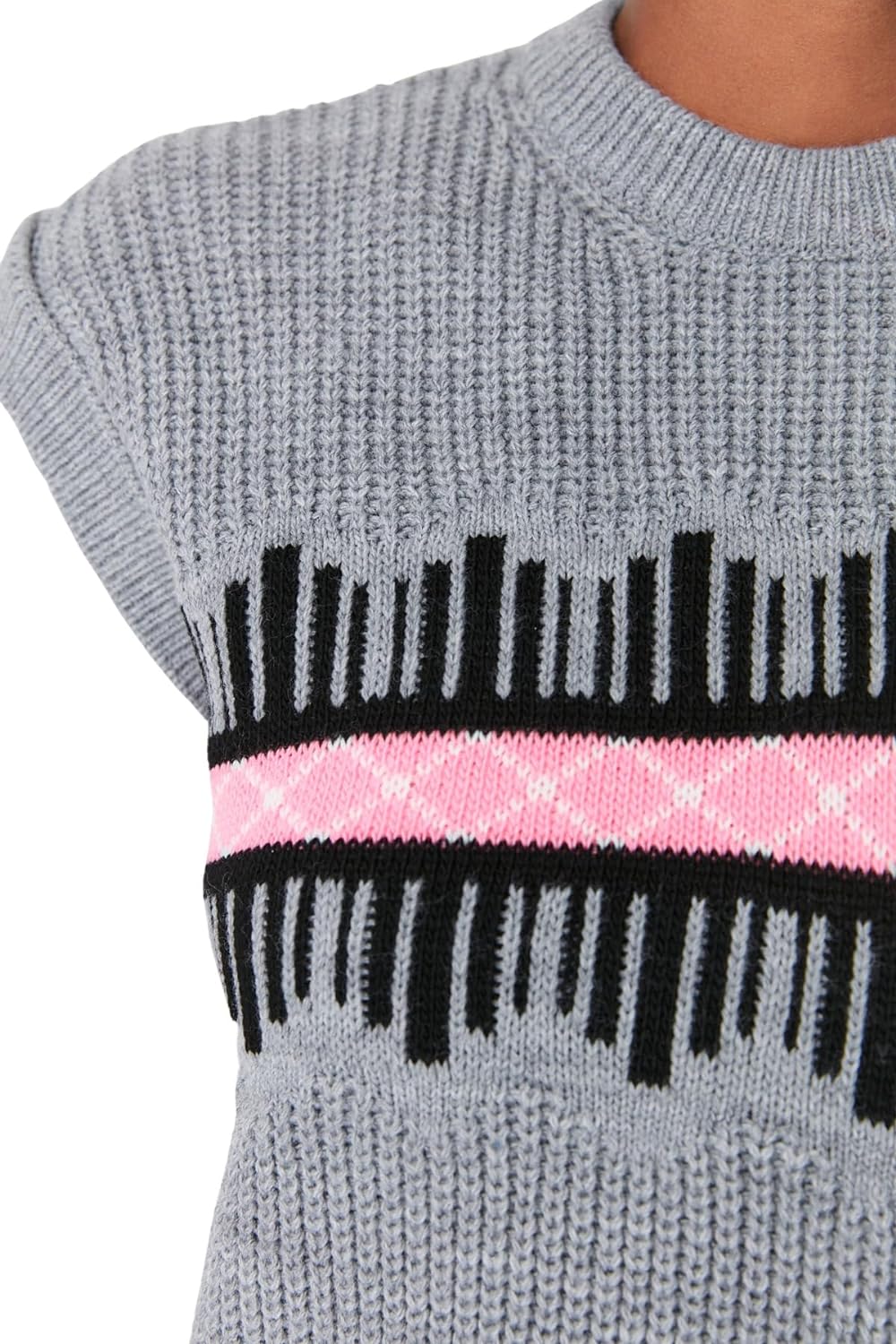 TRENDYOL Damen Patterned Knitwear Sweater, Grau, S EU