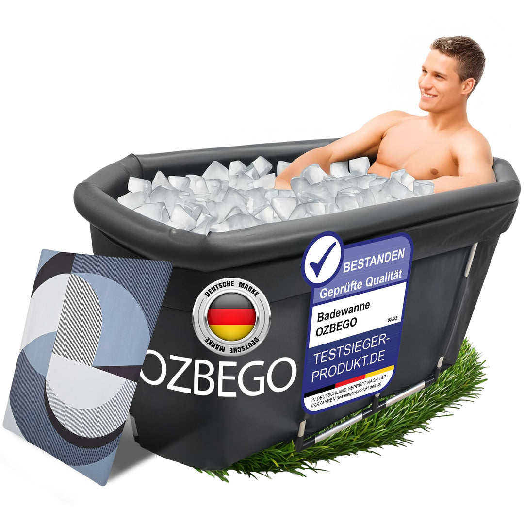Eiswanne XL – Tauchbecken Eisbad Set mit Deckel, Tasche, Luftringabdeckung &amp; Badewanne für Erwachsen