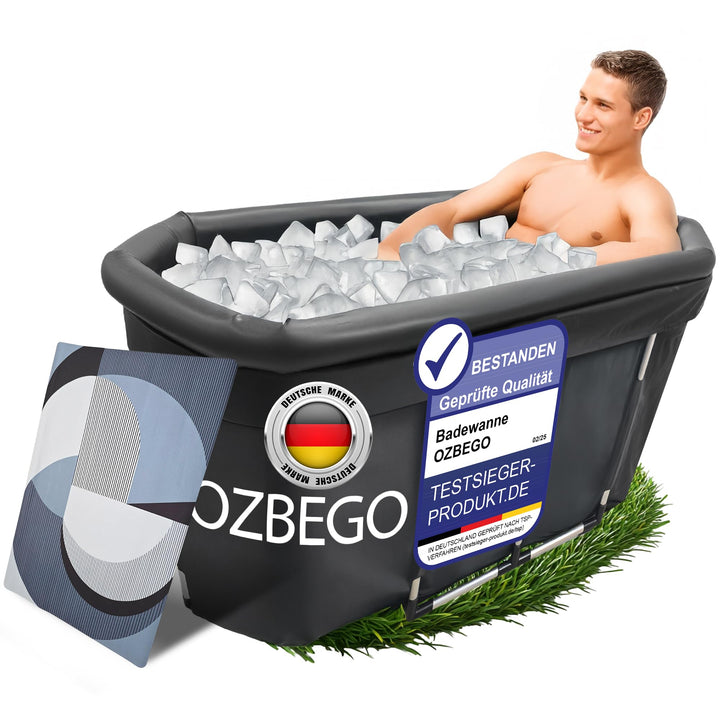 Eiswanne XL – Tauchbecken Eisbad Set mit Deckel, Tasche, Luftringabdeckung &amp; Badewanne für Erwachsen