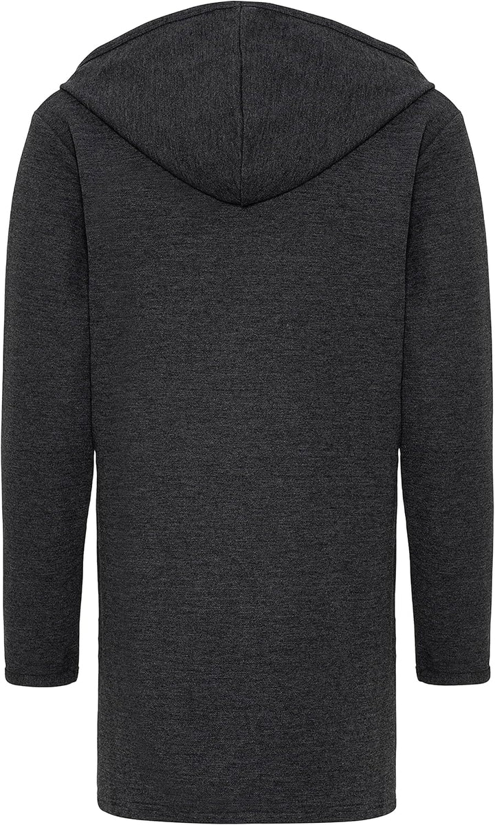 Redbridge Langer Kapuzen-Cardigan Bequemer offener Hoodie für Freizeit und Alltag, Anthrazit