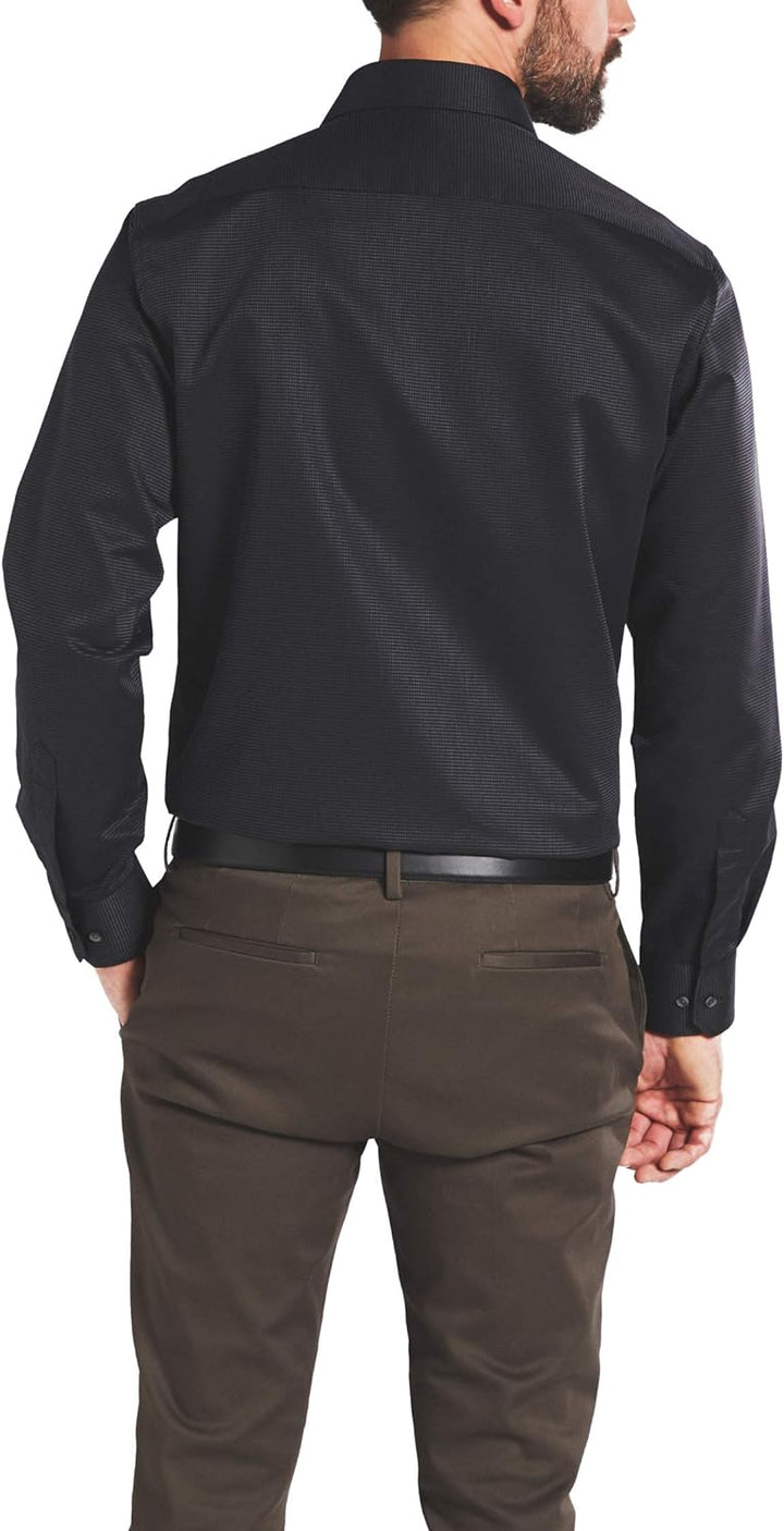 eterna Langarm Hemd Modern Fit Kettlancé strukturiert,W41 Langarm,Schwarz