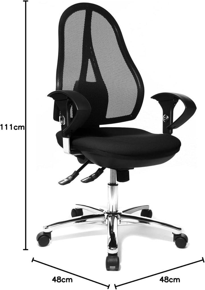 Topstar Open Point SY Deluxe, ergonomischer Syncro-Bandscheiben-Drehstuhl, Bürostuhl, Schreibtischst
