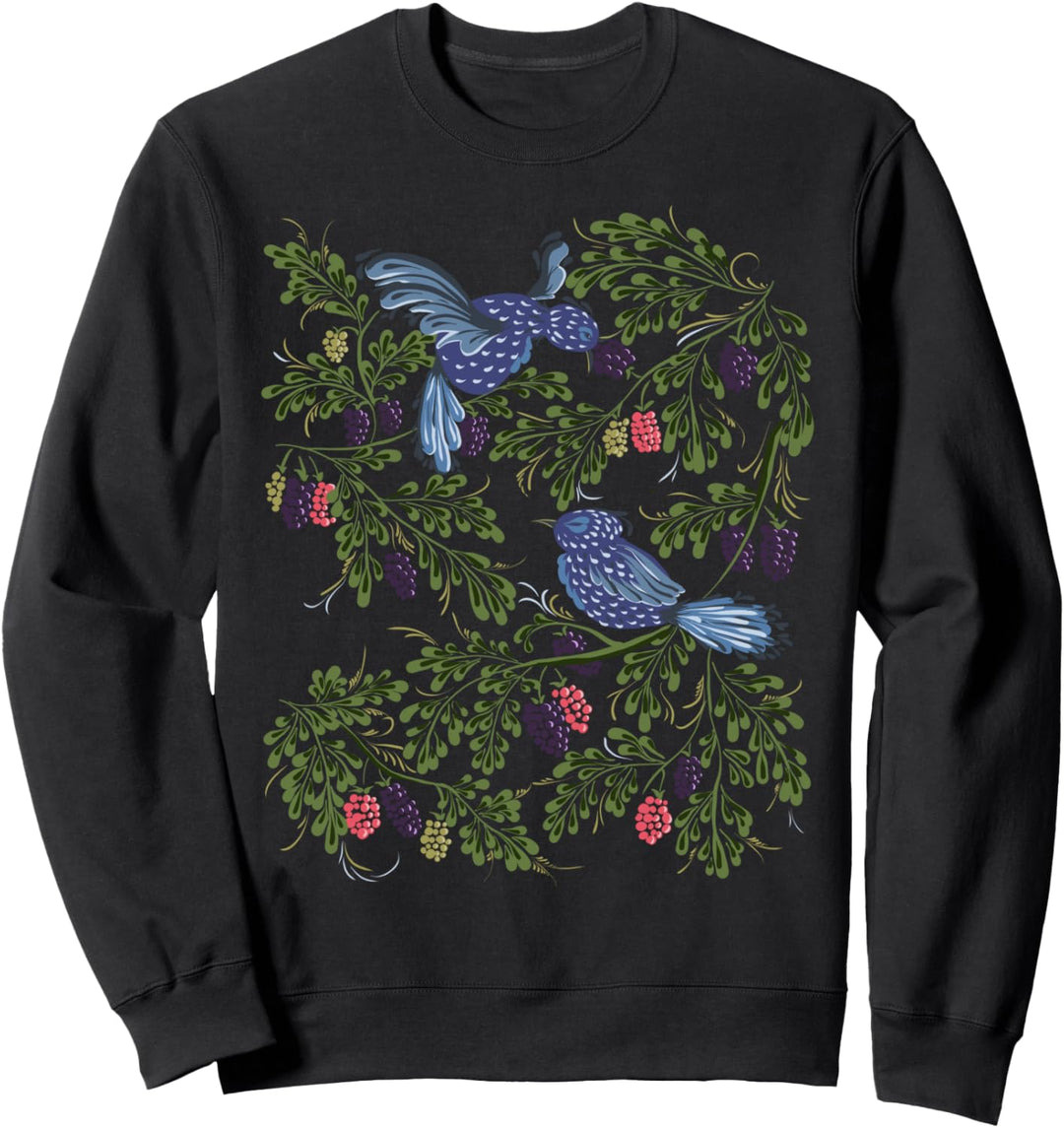 Starling Birds & Berries Funny Vintage Ukrainische Vyshyvanka Sweatshirt