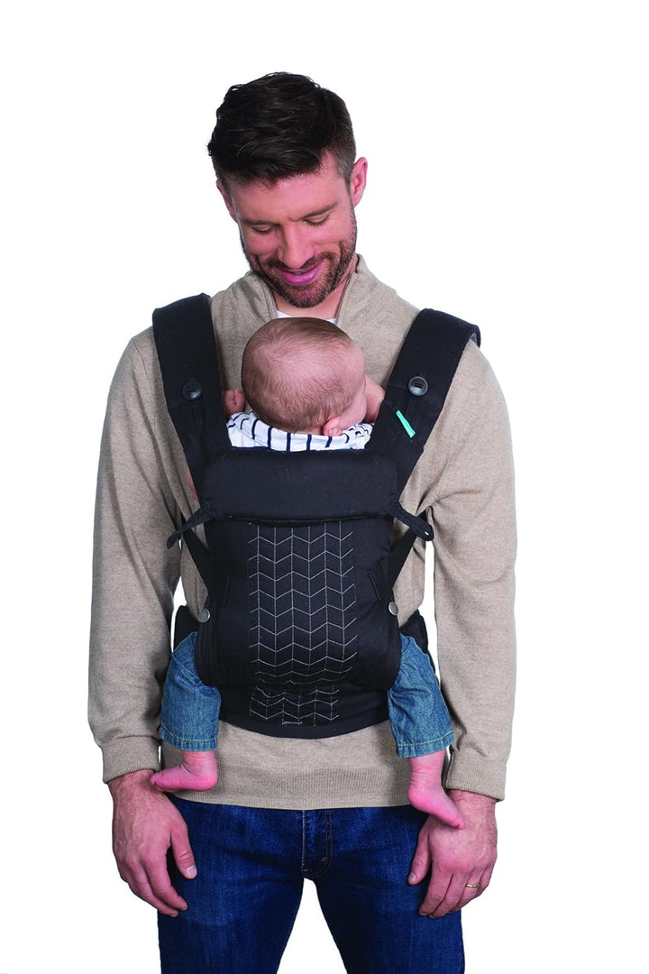 INFANTINO Upscale Verstellbare Babytrage Verschiedene Tragepositionen Baby Carrier, Schwarz Upscale