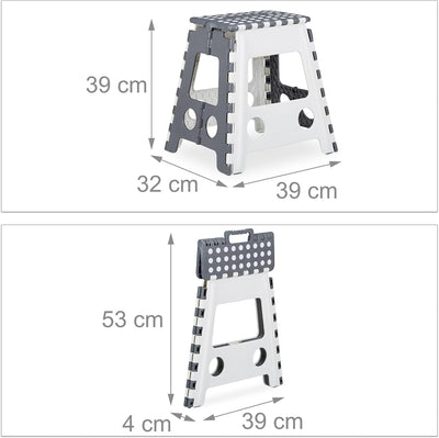 Relaxdays Klapphocker faltbar, 10er Set, Camping Hocker, Badhocker, bis 150 kg, Kunststoff, HBT: 39x