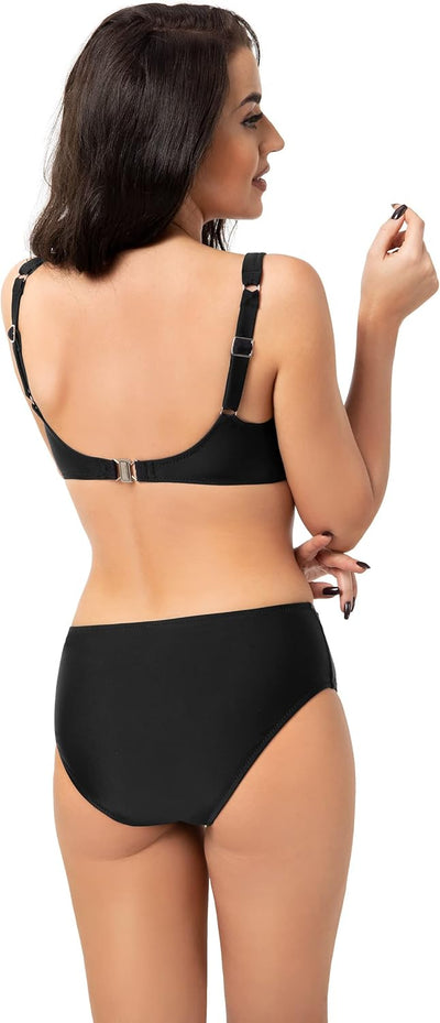 Selente My Secret Damen moderner Bikini mit Bügel-Top in grossen Grössen (made in EU) 80E Schwarz/Du