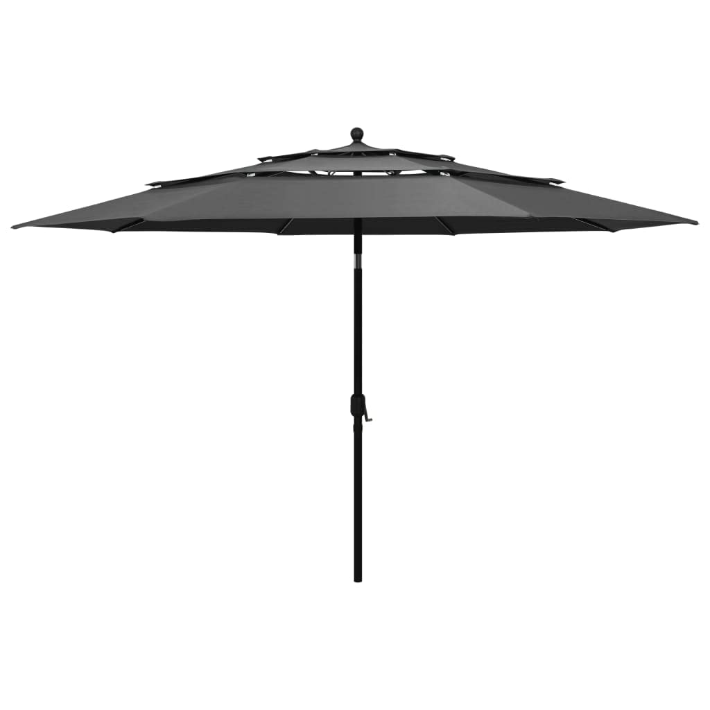 vidaXL Sonnenschirm mit Aluminium-Mast 3-lagig Ampelschirm Gartenschirm Marktschirm Strandschirm Kur