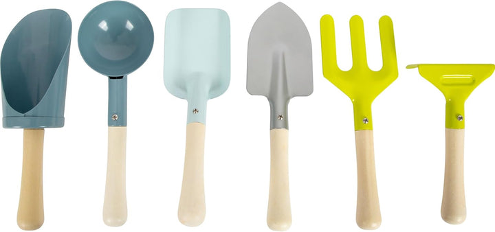 small foot Gartentasche mit Gartenwerkzeug aus Holz und Metall, Gartenspielzeug für Kinder ab 3 Jahr