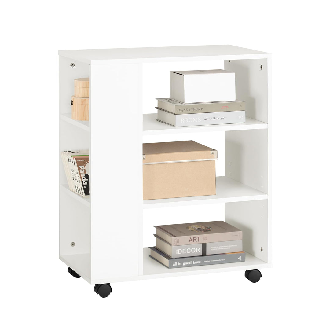 SoBuy® FBT68-W Druckertisch mit 7 Ablagen Rollcontainer Bürowagen Beistellwagen Aktenwagen weiss BHT