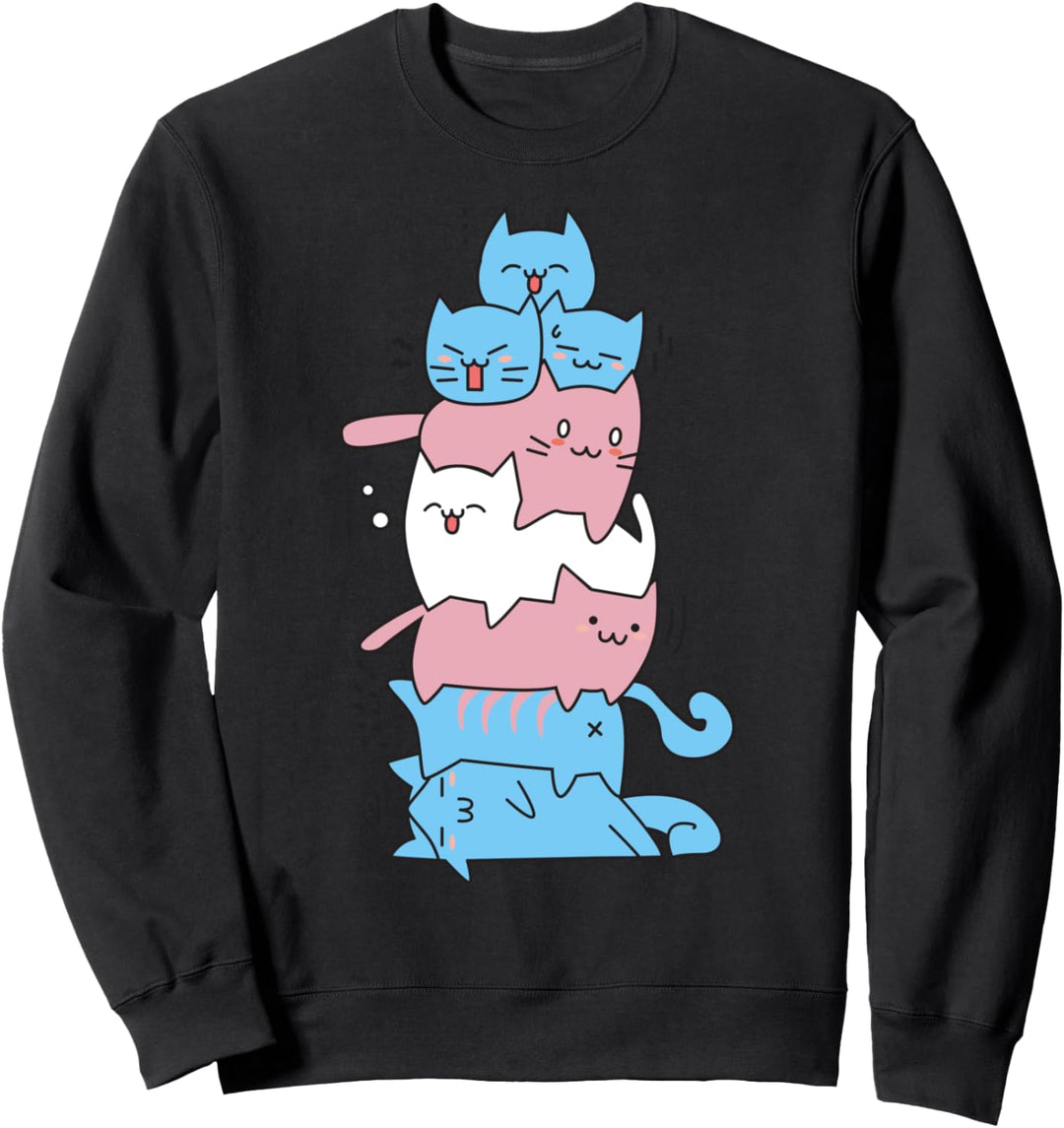 Transgender-Flagge Cute Cats Pile Trans Pride Cat LGBTQ Sweatshirt