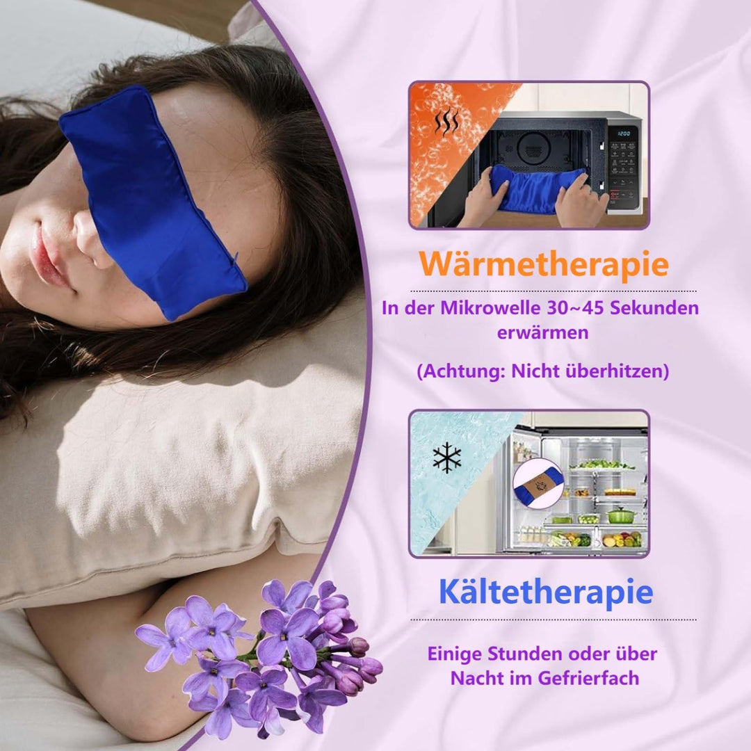 Hihealer Seiden Augenmaske 2er Set Lavendel Gewichtet, für Schlafen, Yoga, Spa, Meditation, Feucht-