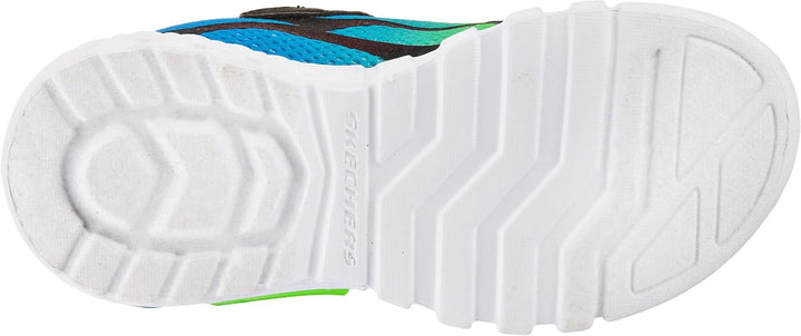 Skechers Jungen Flex-glow Dezlom Sneaker 28 EU Black Synthetic Textile Blue Lime Trim, 28 EU Black S