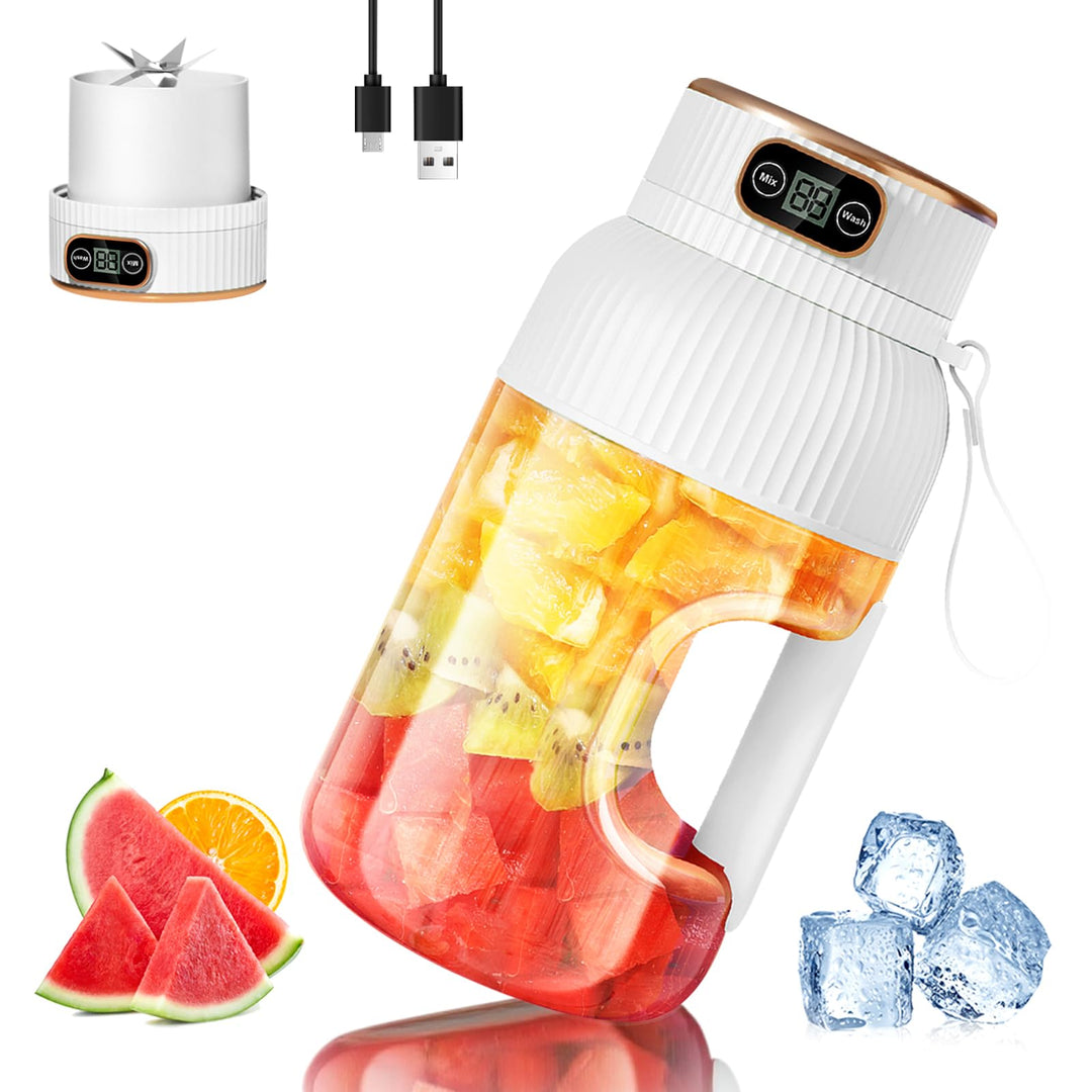 【Upgraded】Fine Life Pro Tragbarer Mixer & Smoothie Maker, 1200ML Becher mit Auslaufsicherem Deckel &