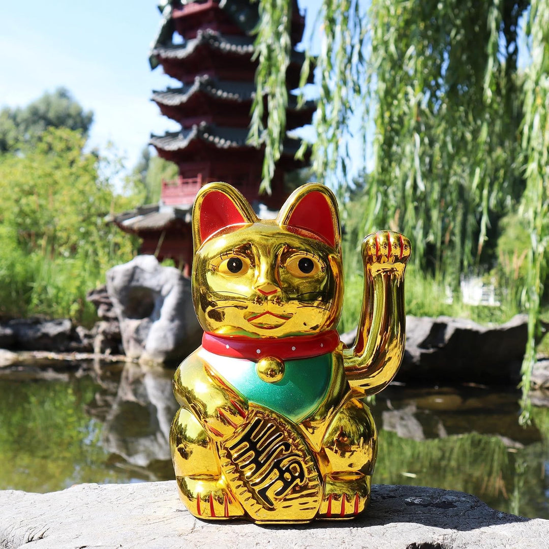 Freak Scene Glückskatze - Maneki-Neko - Winkekatze - 18 cm - Gold
