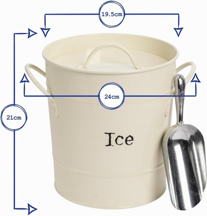 Harbour Housewares Vintage Metal Ice Eimer Mit Schaufel - Schwarz