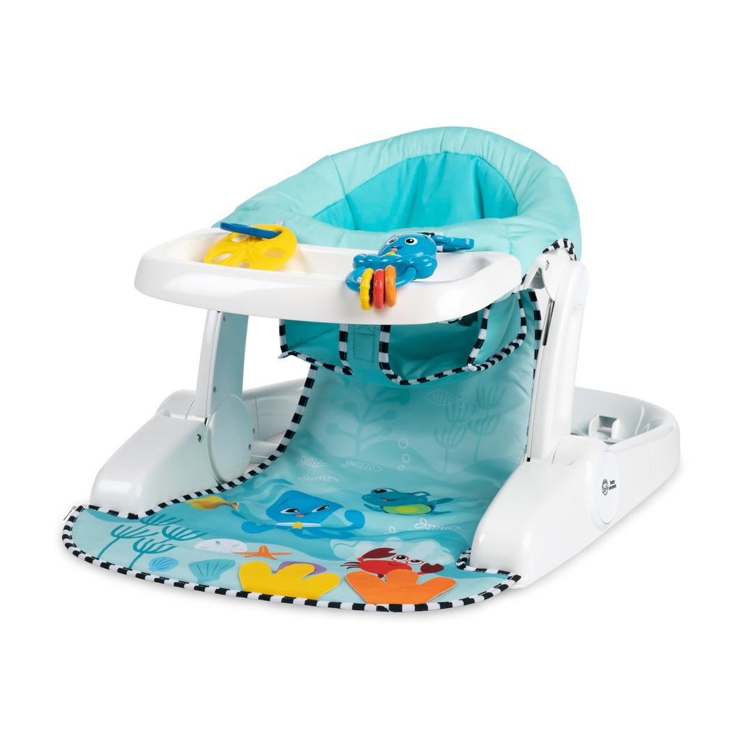 Baby Einstein Sea of Support 2-in-1 Sit-Up Bodensitz, mit abnehmbarem Tablett und Spielzeug